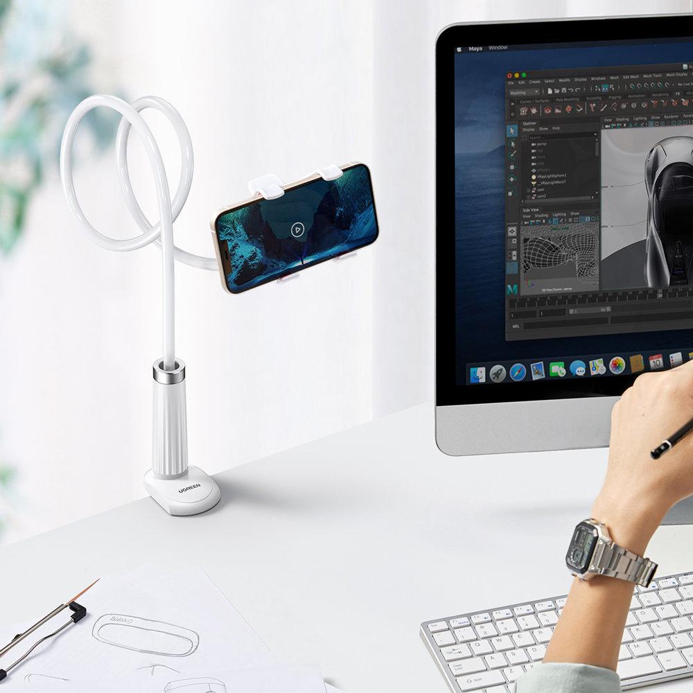 Ugreen Universal Adjustable Stand with Flexible Arm for Smartphones & Tablets, Supports Devices Up To 12cm Wide (Model 30488 LP113)