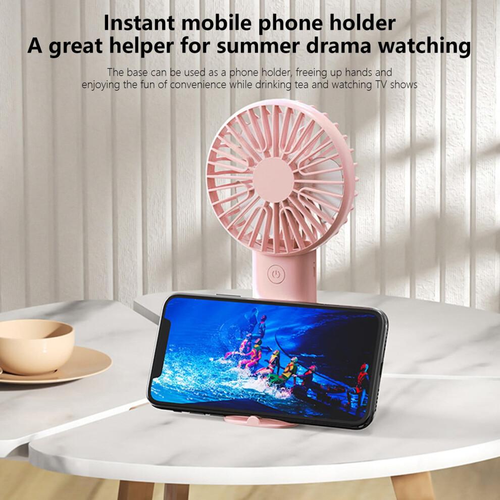 USB Rechargeable Handheld Fan – Quiet, High Wind Power, Compact & Lightweight for Office, Dorm, Travel, Hiking, Camping; Compatible with USB