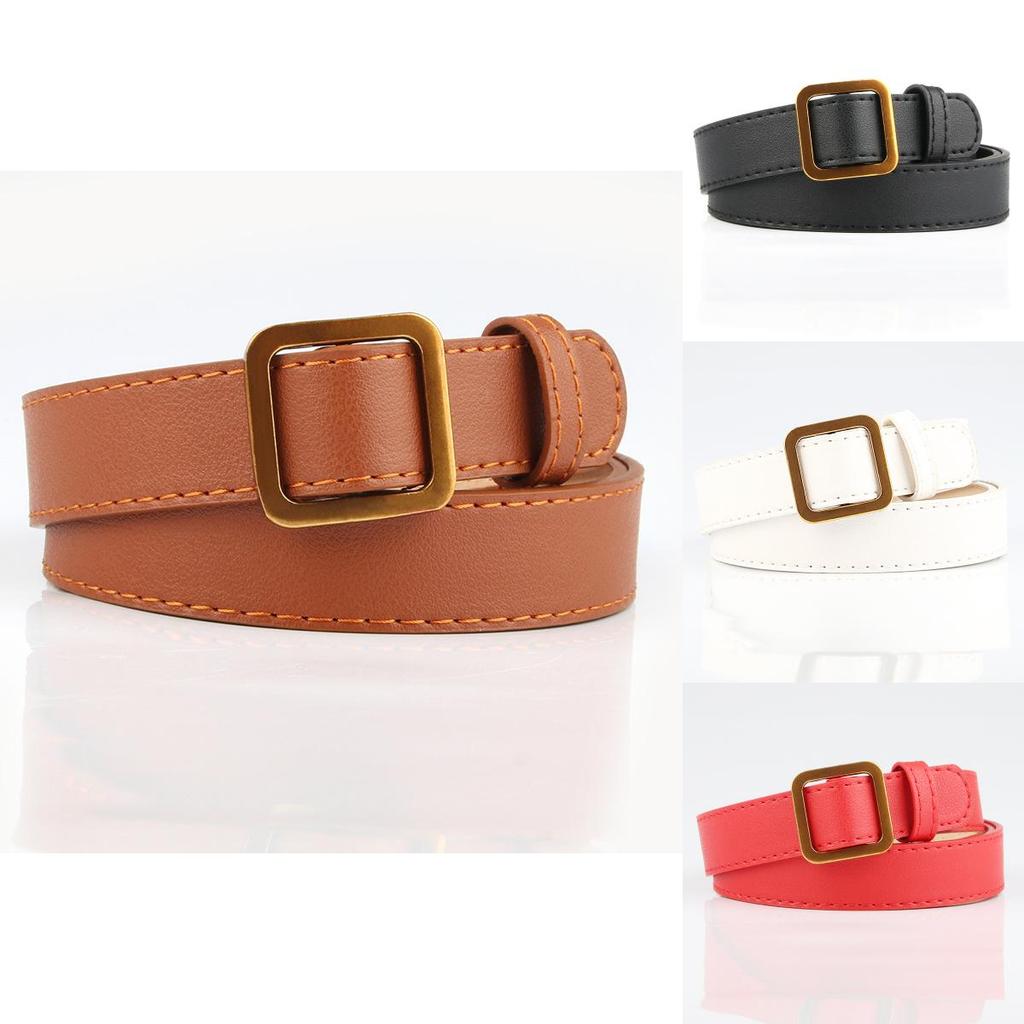 Womens Pu Leather Waist Belt With Alloy Square Buckle For Fashion And Comfort