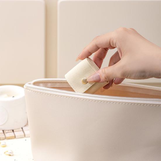 1/3Pcs Jewelry Storage Bag Earring Organizer Solid Color Mini Size Portable Foldable Travel Jewelry Organizer Case with Buckle