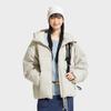 Li Ning CF Outdoor Series Solid Color Casual Loose Fit Hooded Short Zipper Down Jacket Unisex Outerwear White AYMV157-1