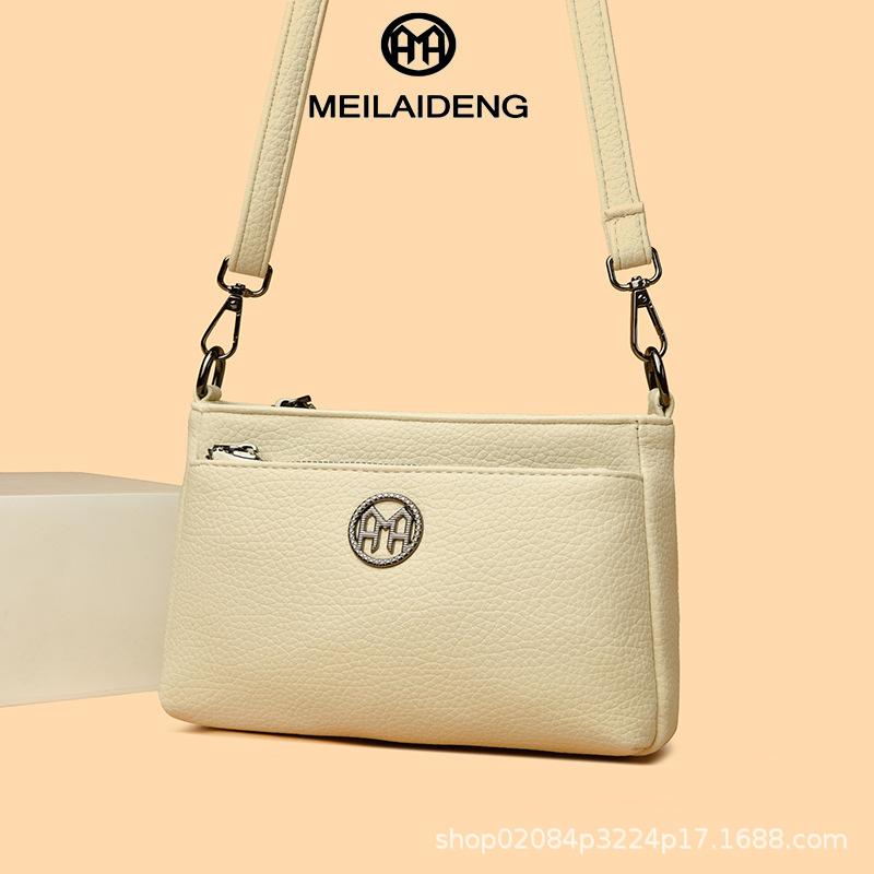 

2025 new middle-aged women s bag mother bag soft leather casual atmosphere large capacity shoulder bag messenger bag