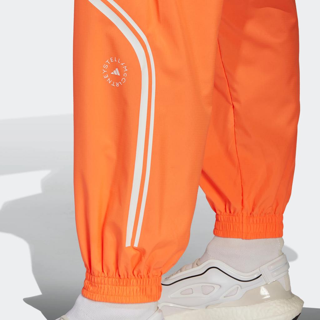 Adidas X Stella McCartney Co-Branded Loose Casual Running Pants With Contrast Stripes Women Bottoms Orange HC2985