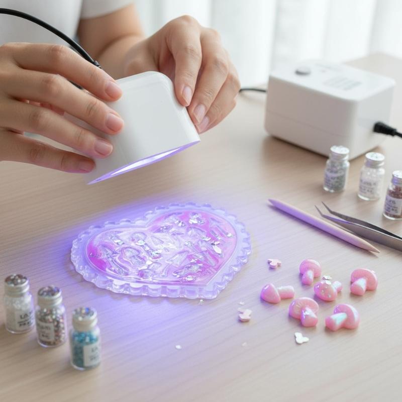 Silikon Nagelkunstform mit Pilz-, Ahornblatt-, Herzmustern für DIY Maniküre-Design, wiederverwendbare Vorlage