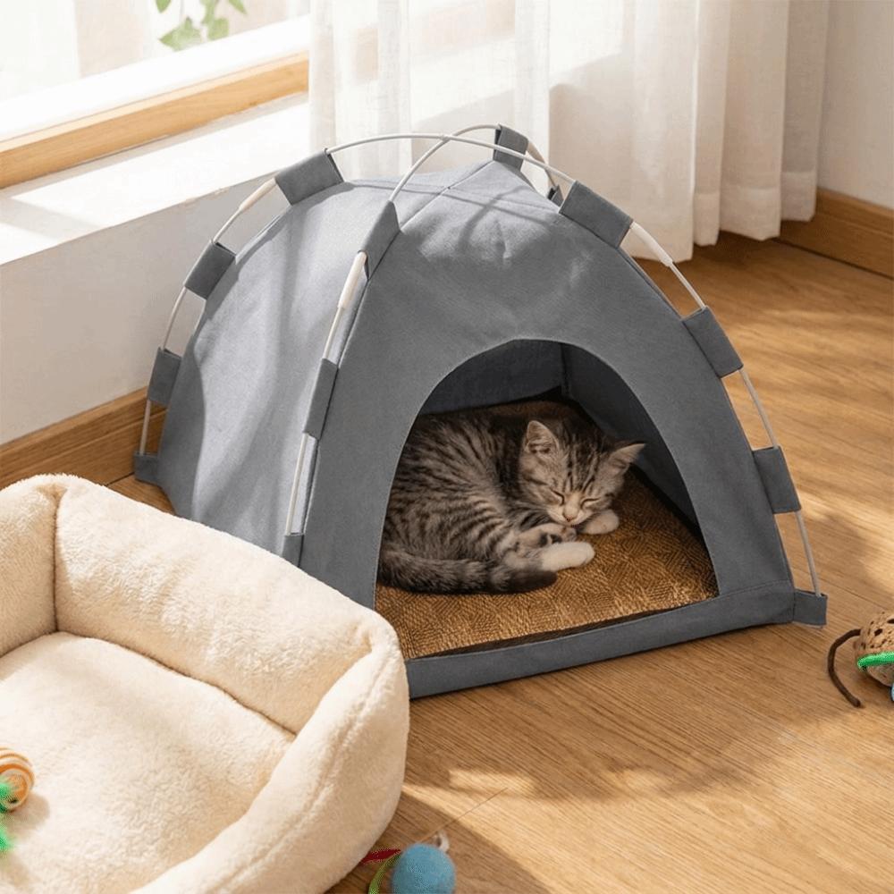 Foldable Dog House Detachable Cooling Dog Cave Cat Bed Portable Pet Tent Indoor