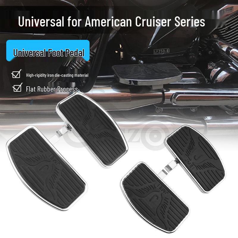 Universal Eagle Motorcycle Footrests - Black (Front & Rear)
