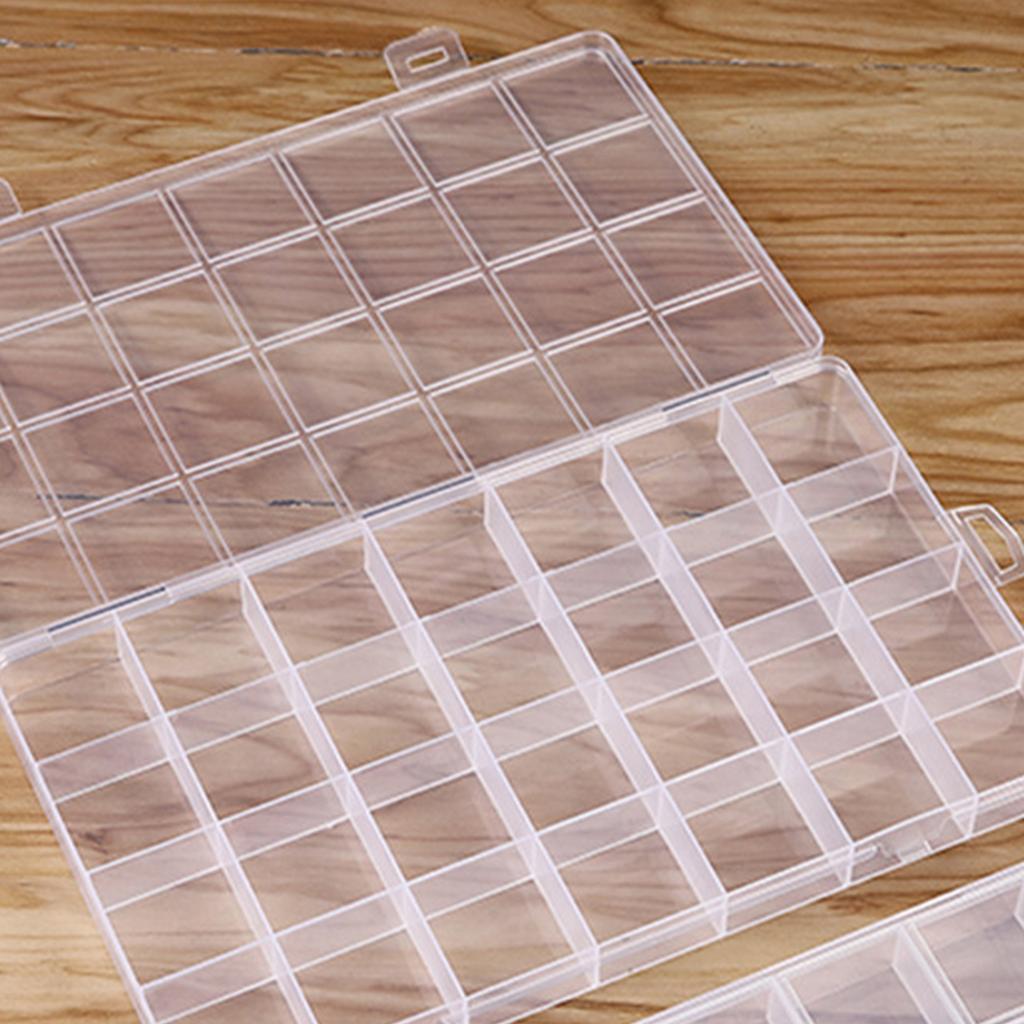 Transparent Plastic Jewelry Organizer Box Compartment Storage Container for Bead Rings Jewelry Display Organizer 28 Slot