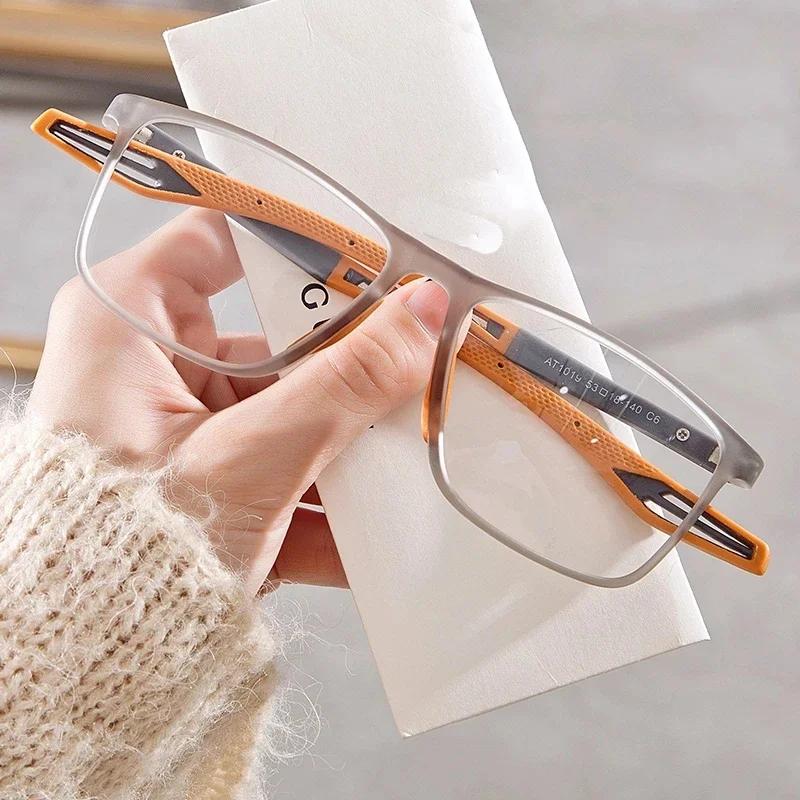 Retro Square Frame Short Sight Eyeglasses Fashion TR90 Spring Leg Finished Myopia Glasses Ultra Anti-blue Near Sight Eyewear