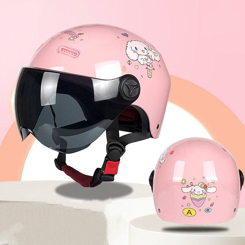 Lishi Kids Electric Motorcycle Helmet Brown Short Lens