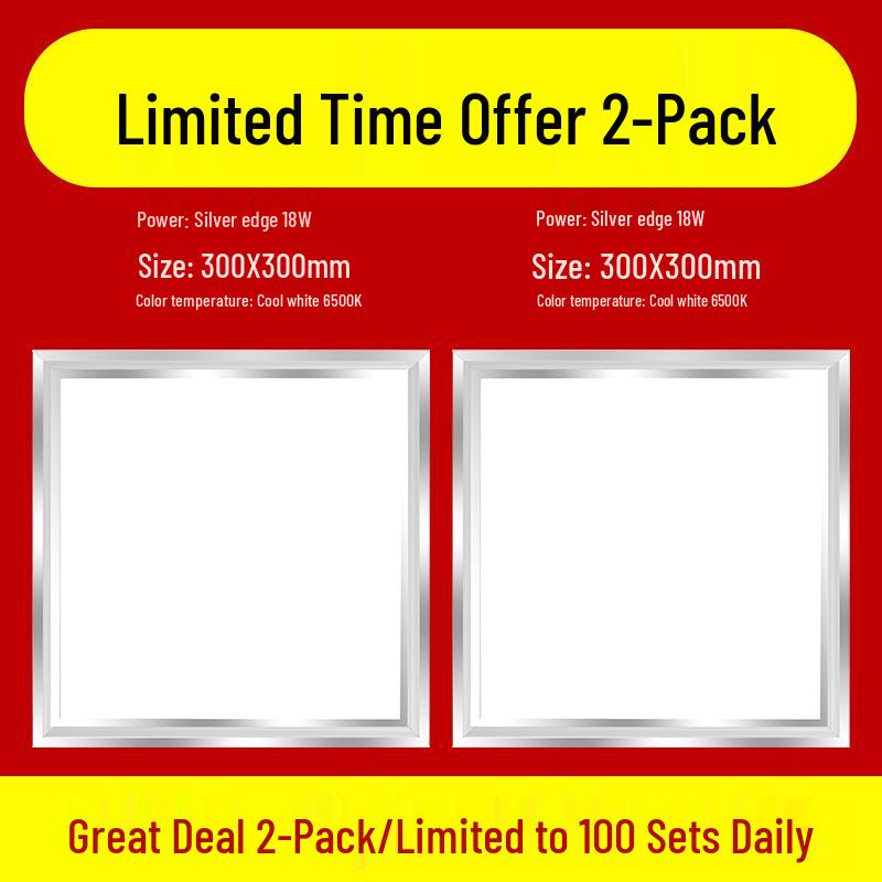 30x30 Recessed LED Ceiling Light for Kitchen, Bathroom, Shower - Aluminum Frame