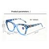 Unisex Übergroße Hochwertige Brille Leopard Print Rahmen Lesebrille für Damen Blau Anti Licht Altersweitsicht Brille