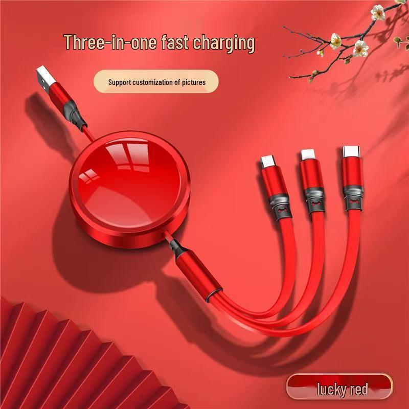 100W Type-C 3-in-1 Fast Charging Cable for Huawei, Android, and Apple Devices