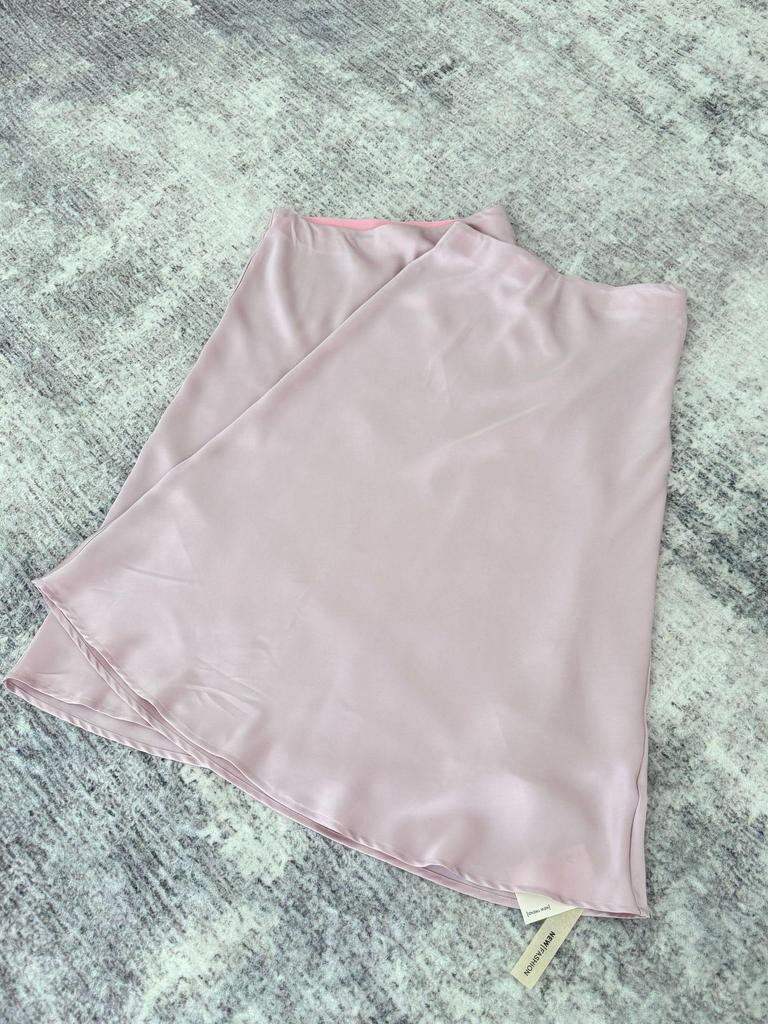 2024 Summer High-Waist Satin A-Line Drape Skirt for Women