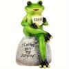 1pc resin patio lawn decoration desktop balcony home furnishings cartoon animal frog statue garden