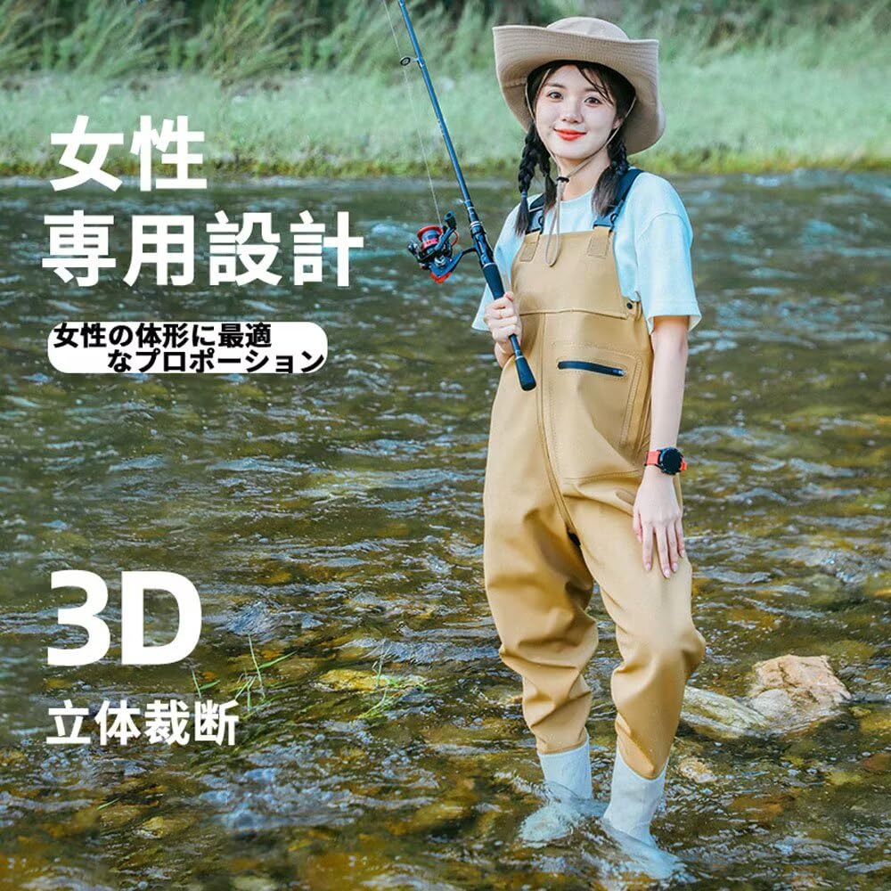 Vasarhely Women's Waders for Fishing, Long Body, Fully Waterproof, Outdoor, Breathable, Rainy Season Protection, For Rain and Snow, Lure Fishing,