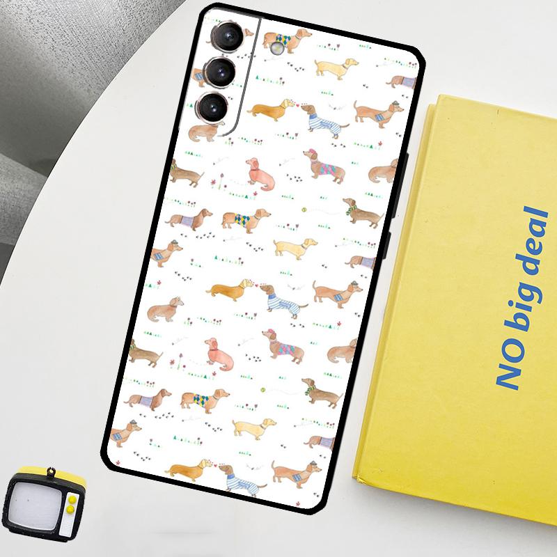 Cute Dachshund Dog Hot Phone Case For Samsung Galaxy S25 S26 Ultra S20 S21 S22 S23 Plus S24 Ultra S10 S25 FE Cover