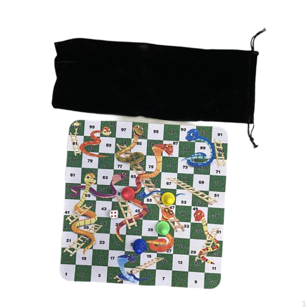 Snakes and Ladders Board Game Set Portable Classic for Kids Adults Family Fun Toys Outdoor
