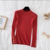Autumn and Winter Long Sleeve Soft Knitted Women's Sweater Half High Collar Solid Bottom Pullover Sweaters Tops Ladies O Neck Casual Knitwears 24973