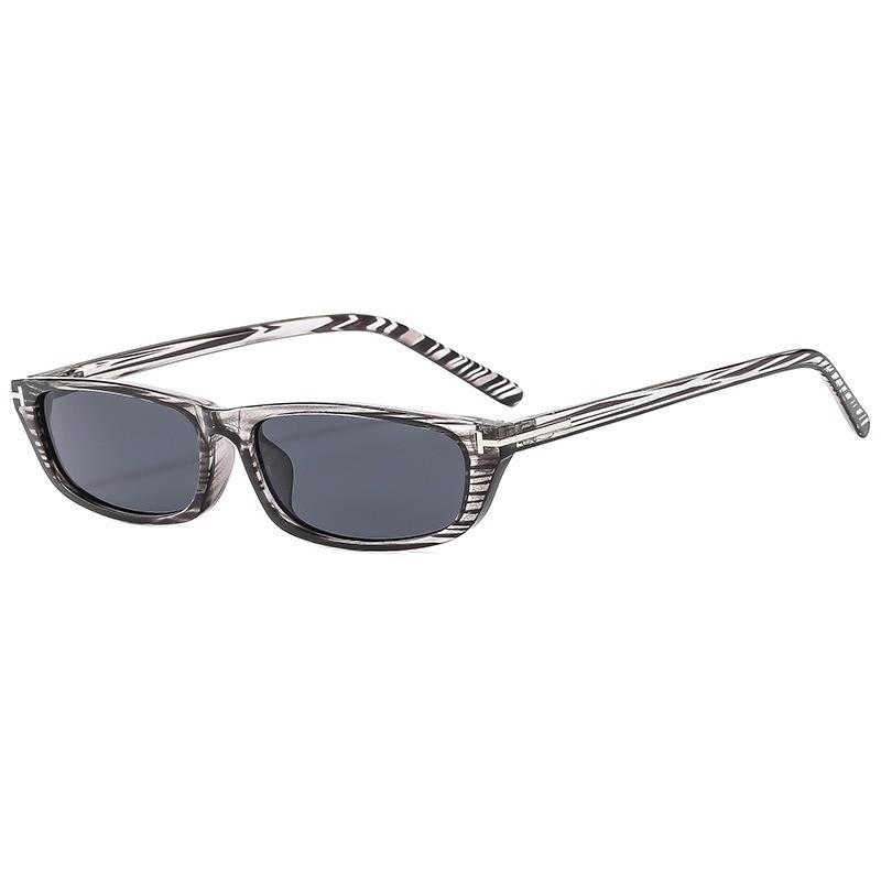 Uv400 Rectangular Sunglasses For Men And Women With Pc Frame And Grey Ac Lenses For Outdoor Activities