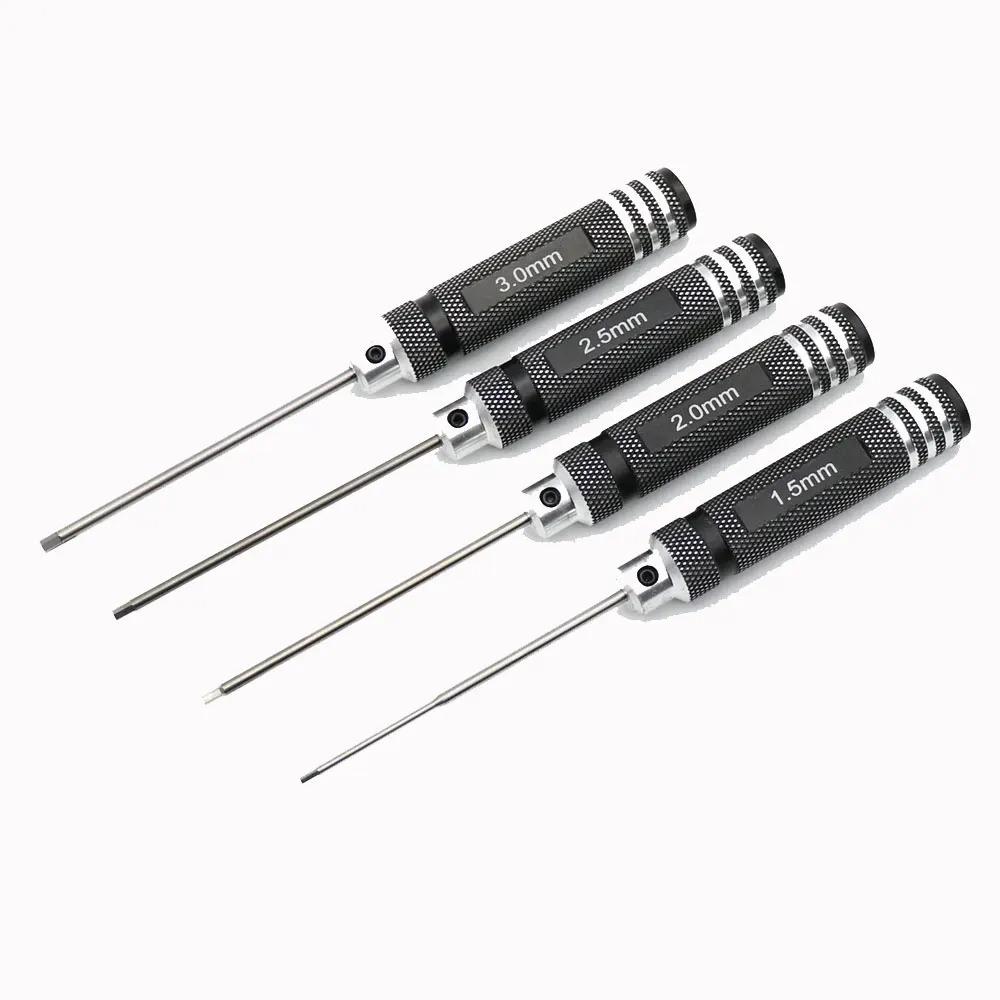 4Pcs 1.5/2/2.5/3.0mm Black Hex Driver Allen Wrench Hand Tool Set RC Car Model Repair Maintenance Tool