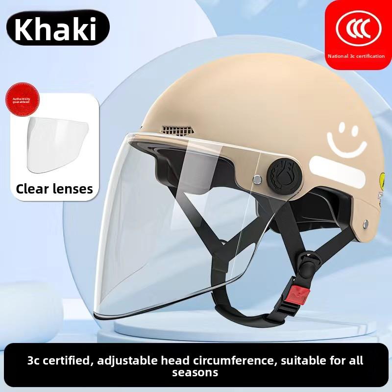 Electric Battery Car Helmet Women's Summer Sun Protection Breathable Hard Hat Motorcycle Riding Helmet Four Seasons Half Helmet