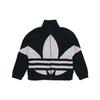 adidas Originals Contrasting Colors Logo Suede Stand Collar Sports Jacket Black Unisex HC0325