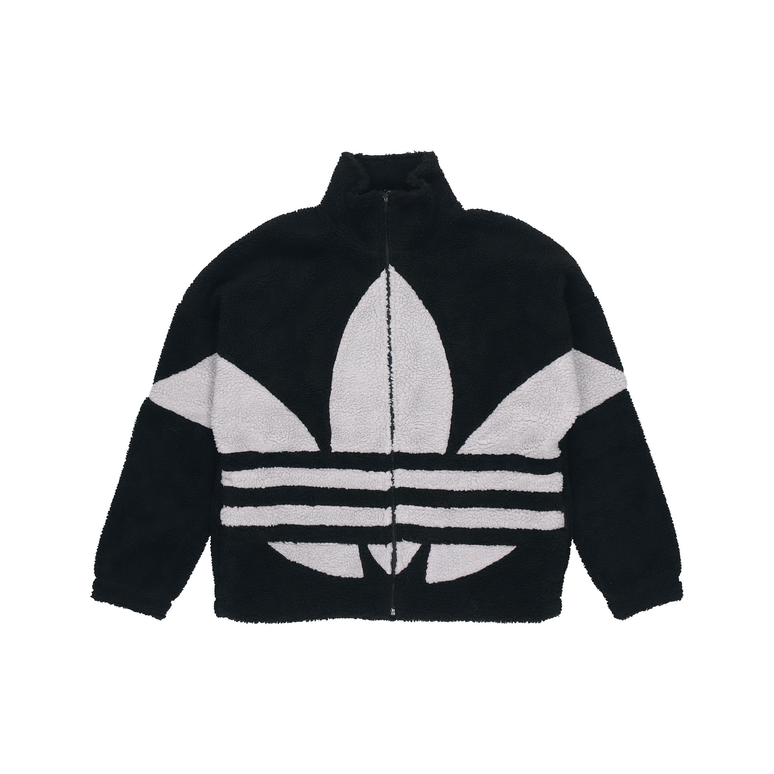 adidas originals Contrasting Colors Logo Suede Stand Collar Sports Jacket Black Unisex HC0325 XS