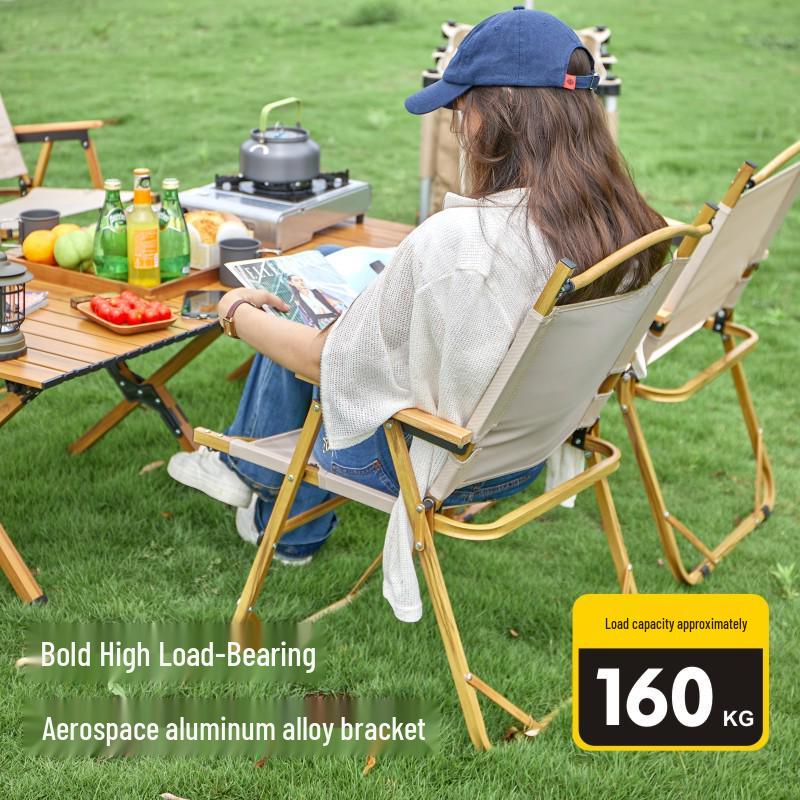 Ultralight Aluminum Folding Kermit Chair with Table for Outdoor Camping and Leisure Travel