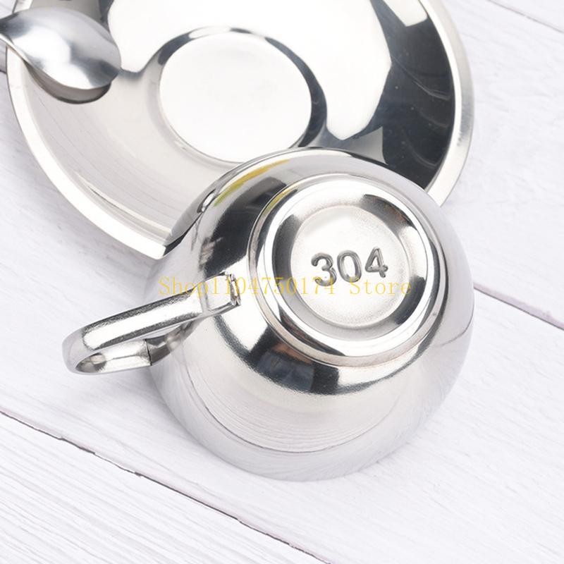 Stainless Steel Double-layer Coffee Cup European-style Coffee Cup with Saucer top sale China Mainland