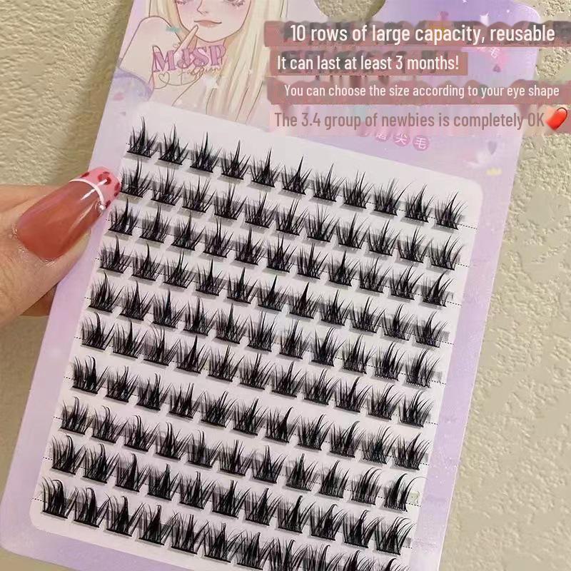 Mengji Shangpin Přírodní umělé řasy - 10 řad s vysokou kapacitou, divoký ďábelský styl jednotlivé trsy pro komiksový vzhled Barbie.