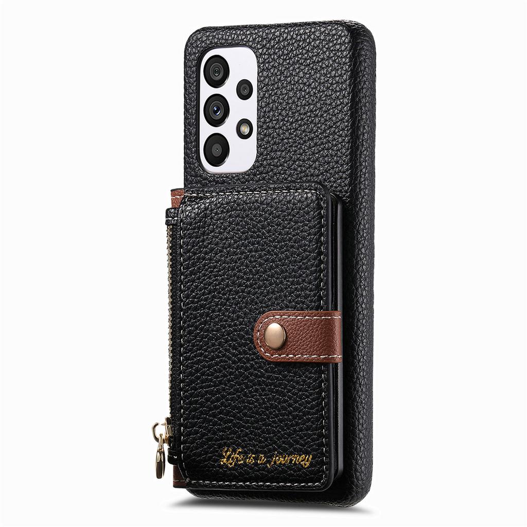 Cards Pocket Wallet Leather Zipper Case For Samsung Galaxy S24 Ultra A14 A24 A34 A15 A55 A05S S23 Plus S22 Bag Purse Stand Cover