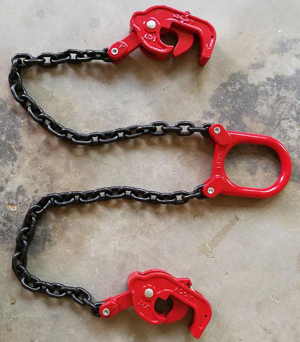 Double-Chain Forklift Eagle Beak Drum Lifting Hook and Spreader Clamp