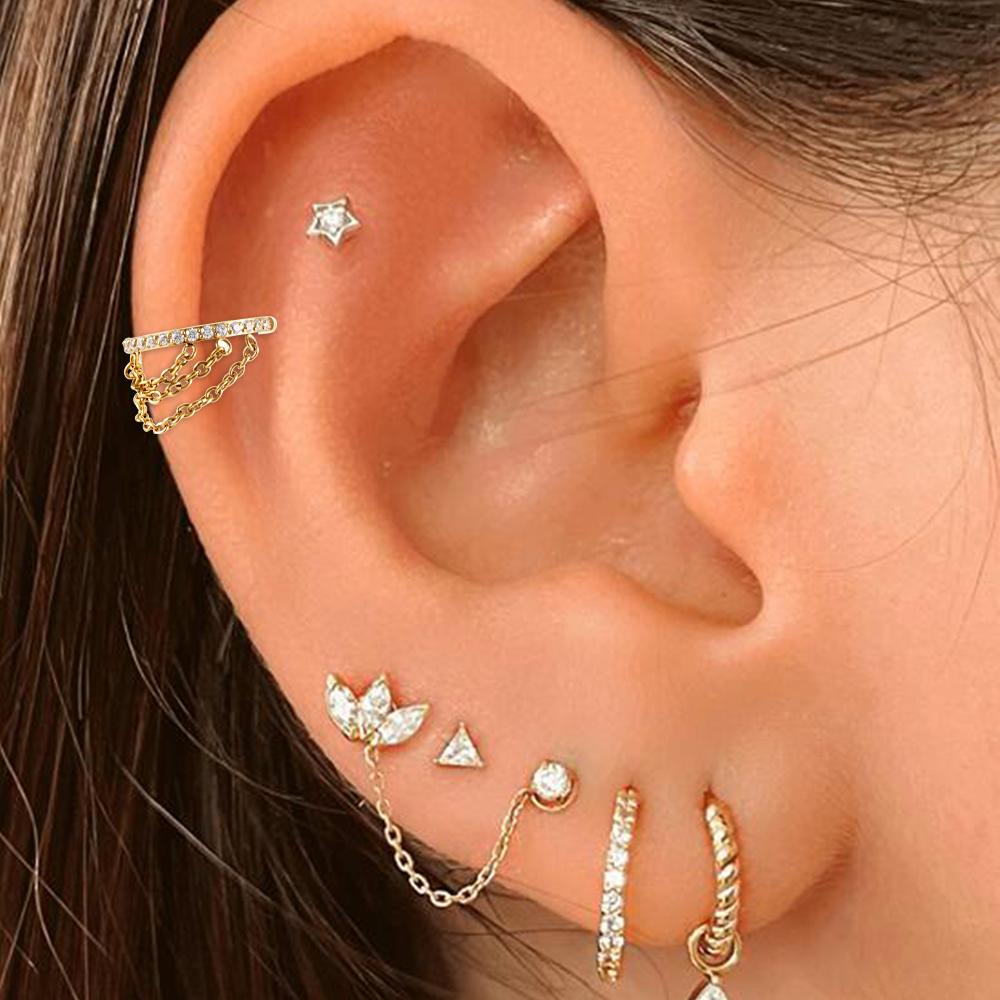 F136 Titan Piercing Septum Zirkon Ohr Tragus Knorpel Nasenringe Daith Helix Ring Clicker Schmuck für Damen Mädchen Geschenk
