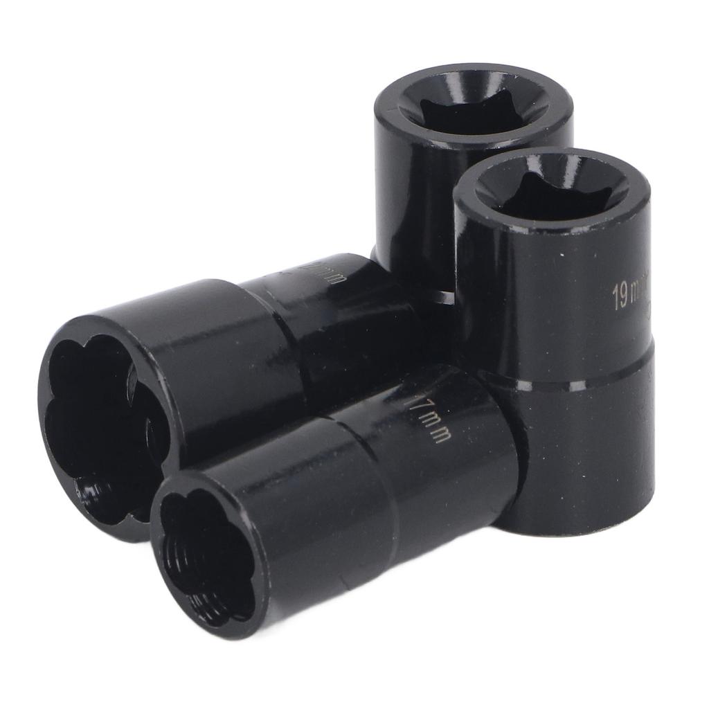 5-teiliges Schraubenausdreher-Set 12-Kant Antrieb Impact Radmutterentferner Werkzeug Metrisch 17mm 19mm 21mm 22mm Cr Mo