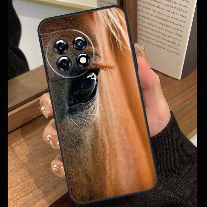 Beautiful Elegant Brown Horses Case For OnePlus 13T 10T 15R 10R 12R 13R 13 12 11 9 10 Pro Nord CE 5 2 3 4 Lite N20 N30 Cover