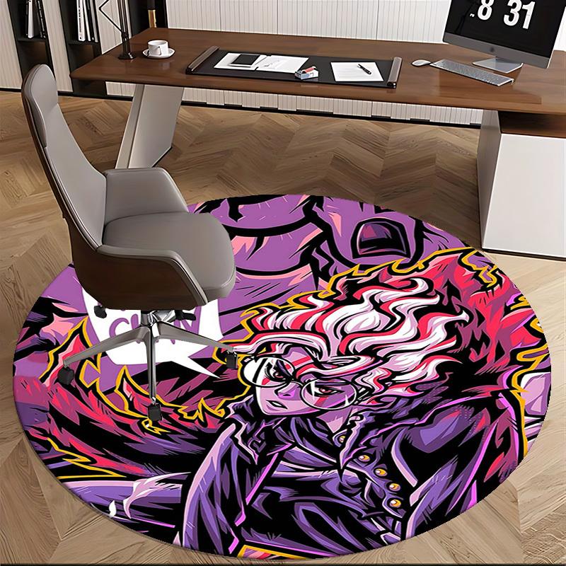 1pc Momochan Anime Cartoon Design Round Carpet - Office Chair Mat, Non-Slip Rug for Home Decor, Living Room, Bedroom, Game Room