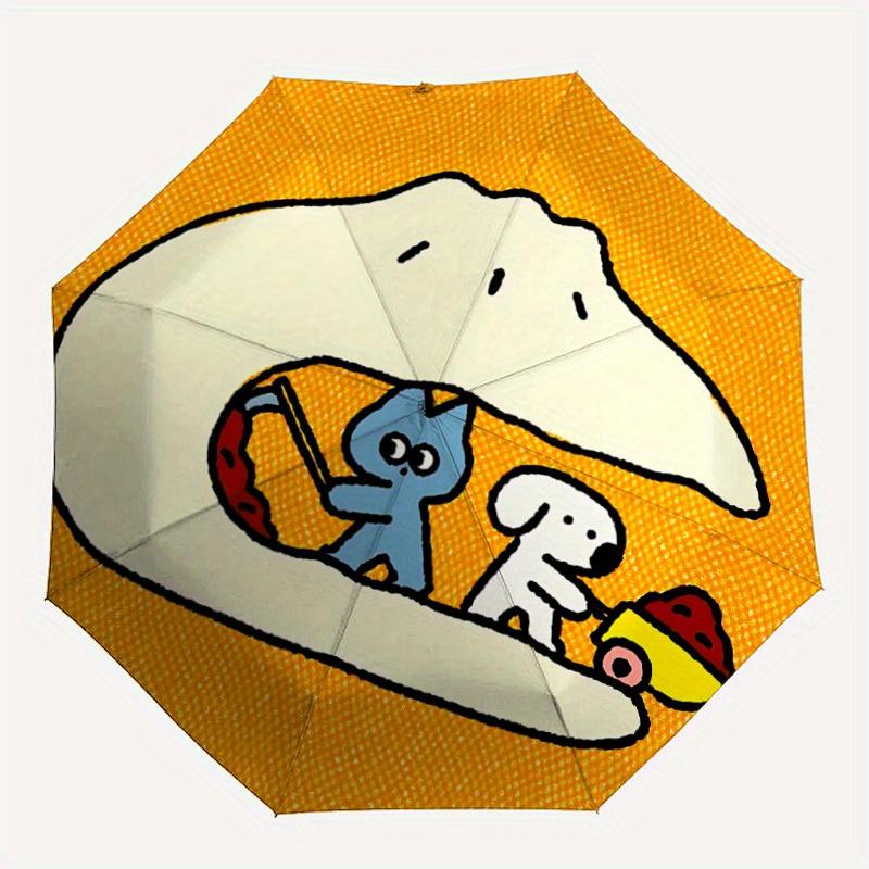 

1pc Dumpling, Cartoon Automatic Open/close Folding Umbrella, Compact Portable Travel Umbrella, Perfect Birthday/Christmas, Cute Umbrella, Du
