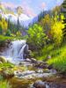Hel kvadratisk/rund diamantmaling Landskap 5D DIY diamantbroderisalg Foss Rhinestones Mosaikkveggkunst