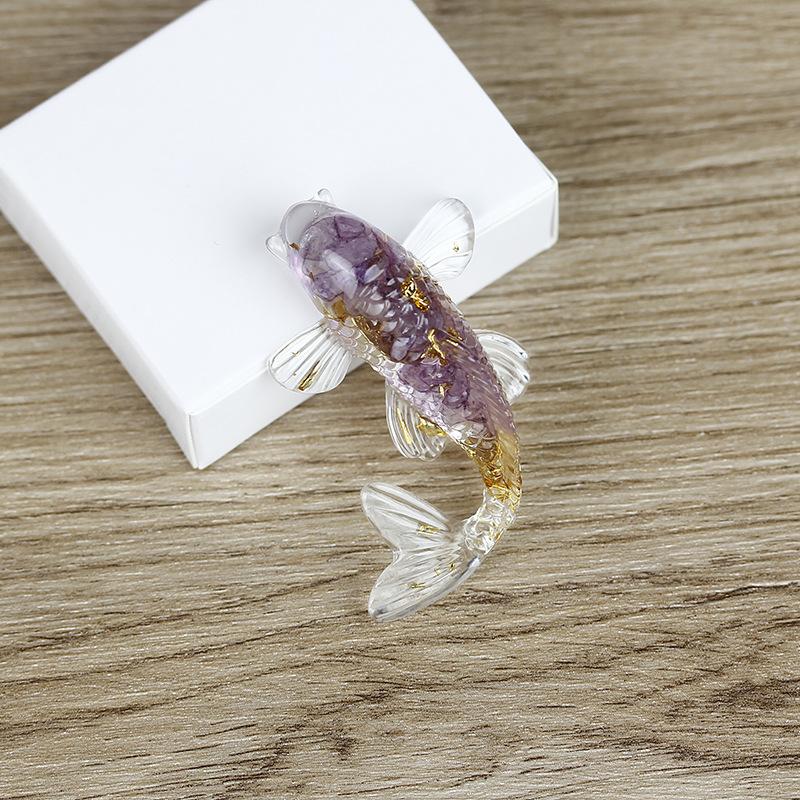 Fish Statue Natural Stone Healing Crystal Carved Animal Figurine Room Decor Reiki Mineral Gemstone Aquarium Decoration Gift