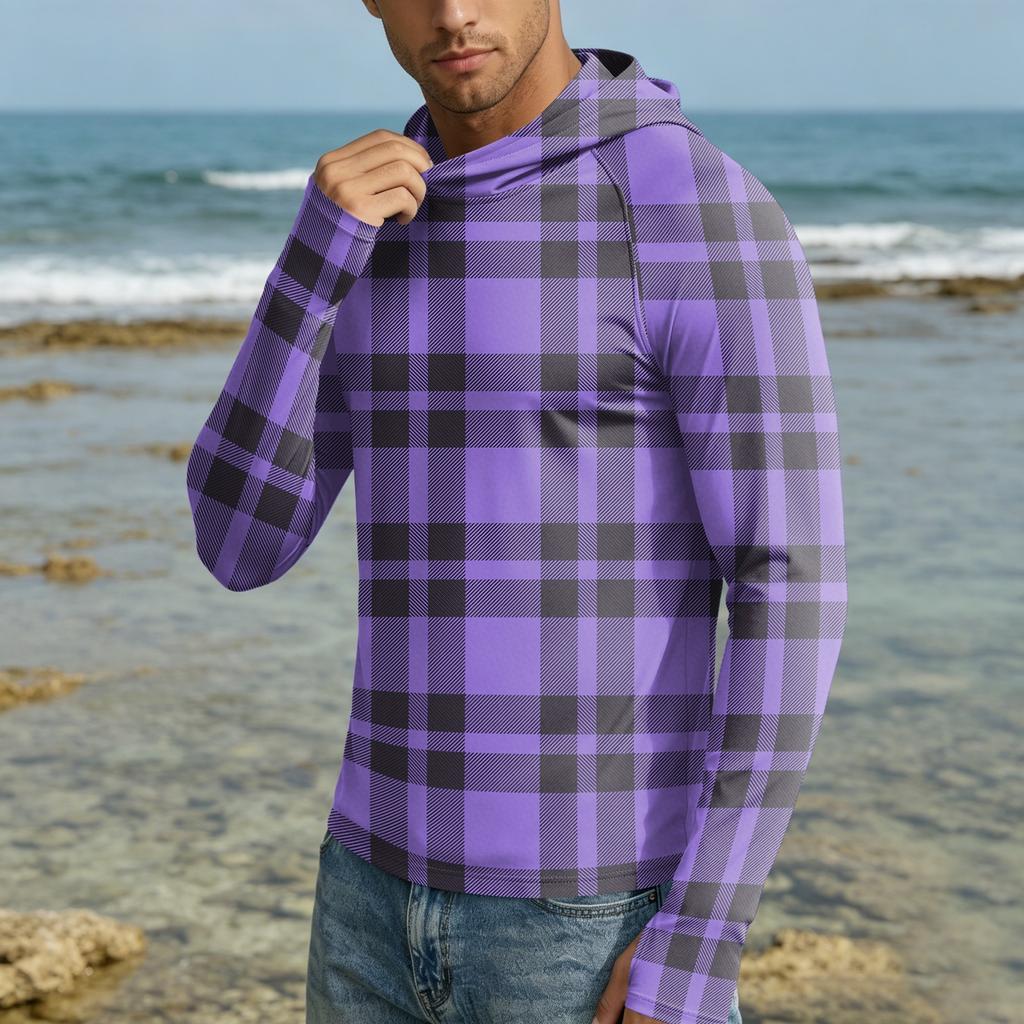 Herren UPF50+ Sonnenschutz-Kapuzenpullover Leichte Schnelltrocknende Langarm-Kapuzenjacke für Outdoor-Aktivitäten mit Atmungsaktivem Stoff und Bequemer Passform