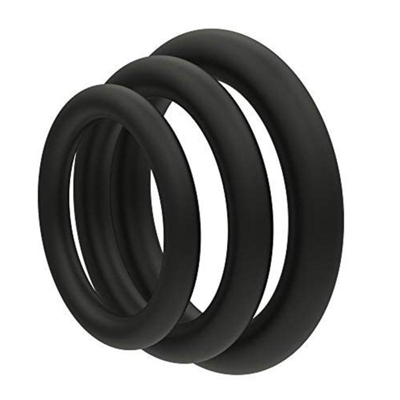 3 Pcs/set Super Soft Cock Ring Erection Enhancing Silicone Penis Ring Set for Extra Stimulation