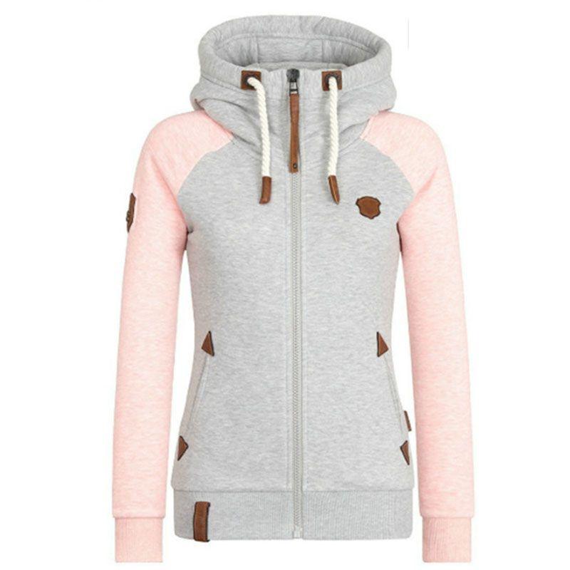 Luxurious Womens Fashion Zipper Sweater Hooded Cardigan Casual Hoodies Jacket Coat Tops