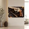 Placca Metallica Retro Smith & Wesson Revolver, Arte Murale Metallica 2D Vintage per Man Cave, Decorazione per Home Bar