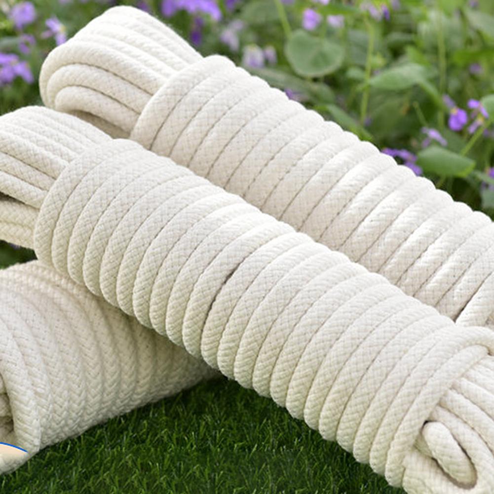 Multi-Purpose Cotton Rope Strong User-friendly Versatile Use 100m Core-Spun Cotton Rope DIY Drawstring Hand-Woven