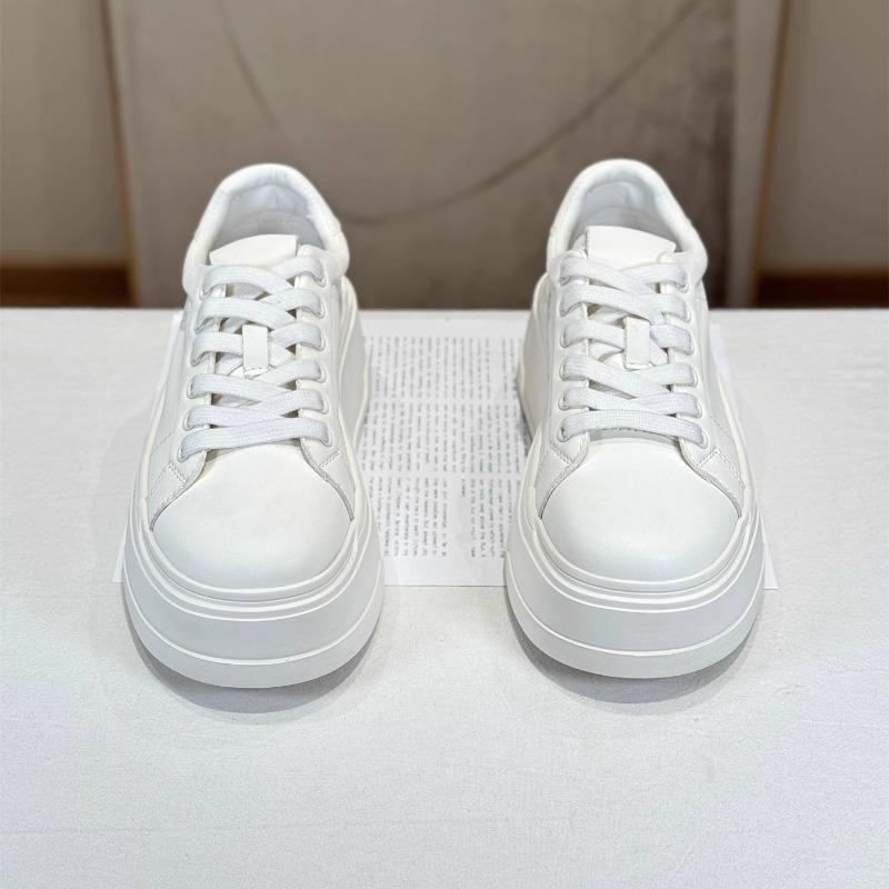 Leather Thick-soled Fashionable Trendy Cool Little White Shoes Women's New Autumn Muffin Round Head Casual Fashion Board Shoes