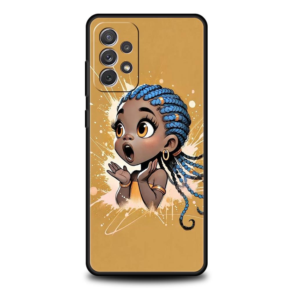 

Phone Case for Samsung Galaxy A13 A15 A17 A07 A21S A22 A23 A25 A31 A73 A32 A52 A52S A41 5G Soft TPU Shell Cute Black Child Capas Samsung A53 5G