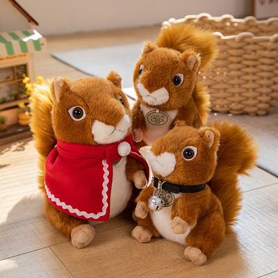Cartoon Standing Little Squirrel Plush Toy Doll Cute Cloak Squirrel Rag Doll Gift