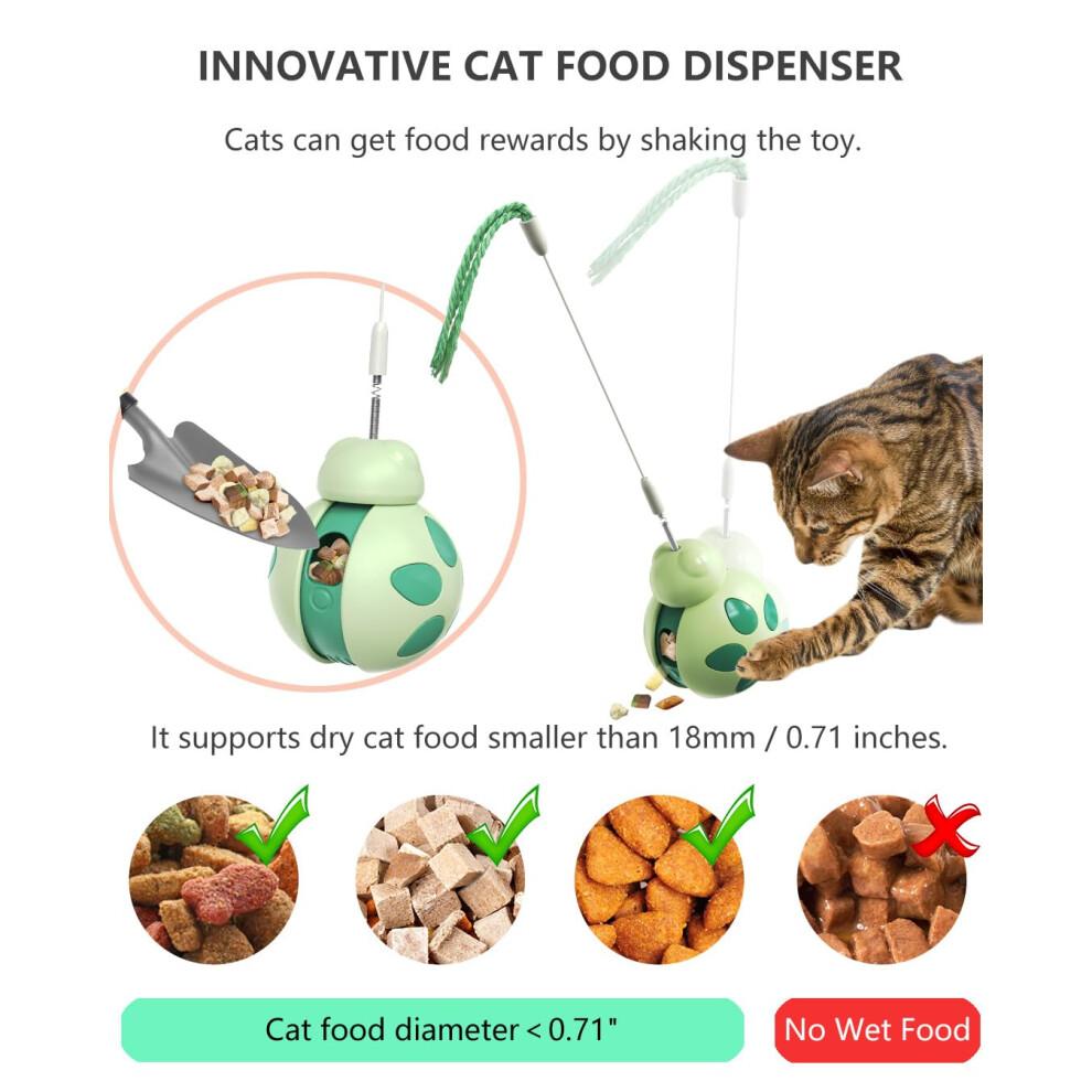 CyunCmay Tumbler Cat Toys, Durable Cat Toys for Indoor Cats Adult, Balance Car Kitten Toys, Interactive Cat Toy with Teaser Wand/Treat Dispenser, Cat