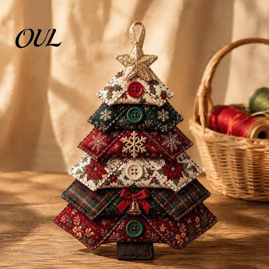 Fall Crafting Kits for Adults DIY Quilted Fabric Tree Kit, Halloween Sewing Craft Creative Gift Lovers Handmade Christmas Hanging Ornament Holiday