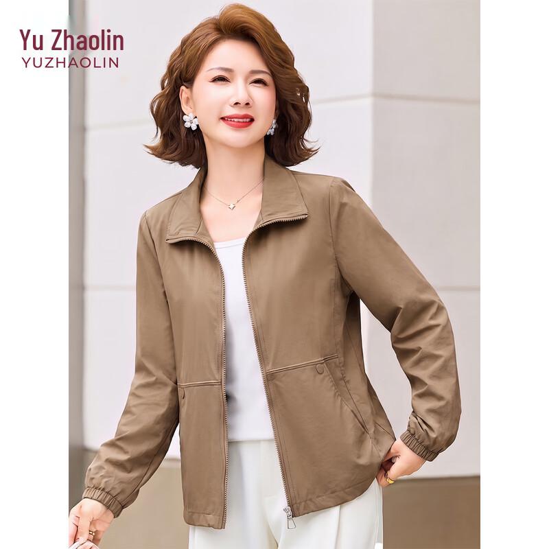 YUZHAOLIN Mid-Aged Women's Solid Stand-Collar Jacket